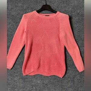 Talbots Pointelle Raglan Sweater, Pink - Size Small Petite (SP)